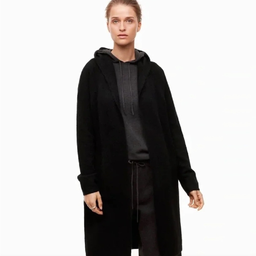Babaton Black Hooded Long Cardigan